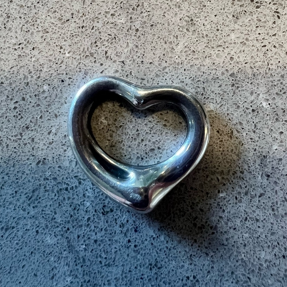 Tiffany & Co Elsa Peretti Open Heart Pendant Medium Sterling Silver Authentic